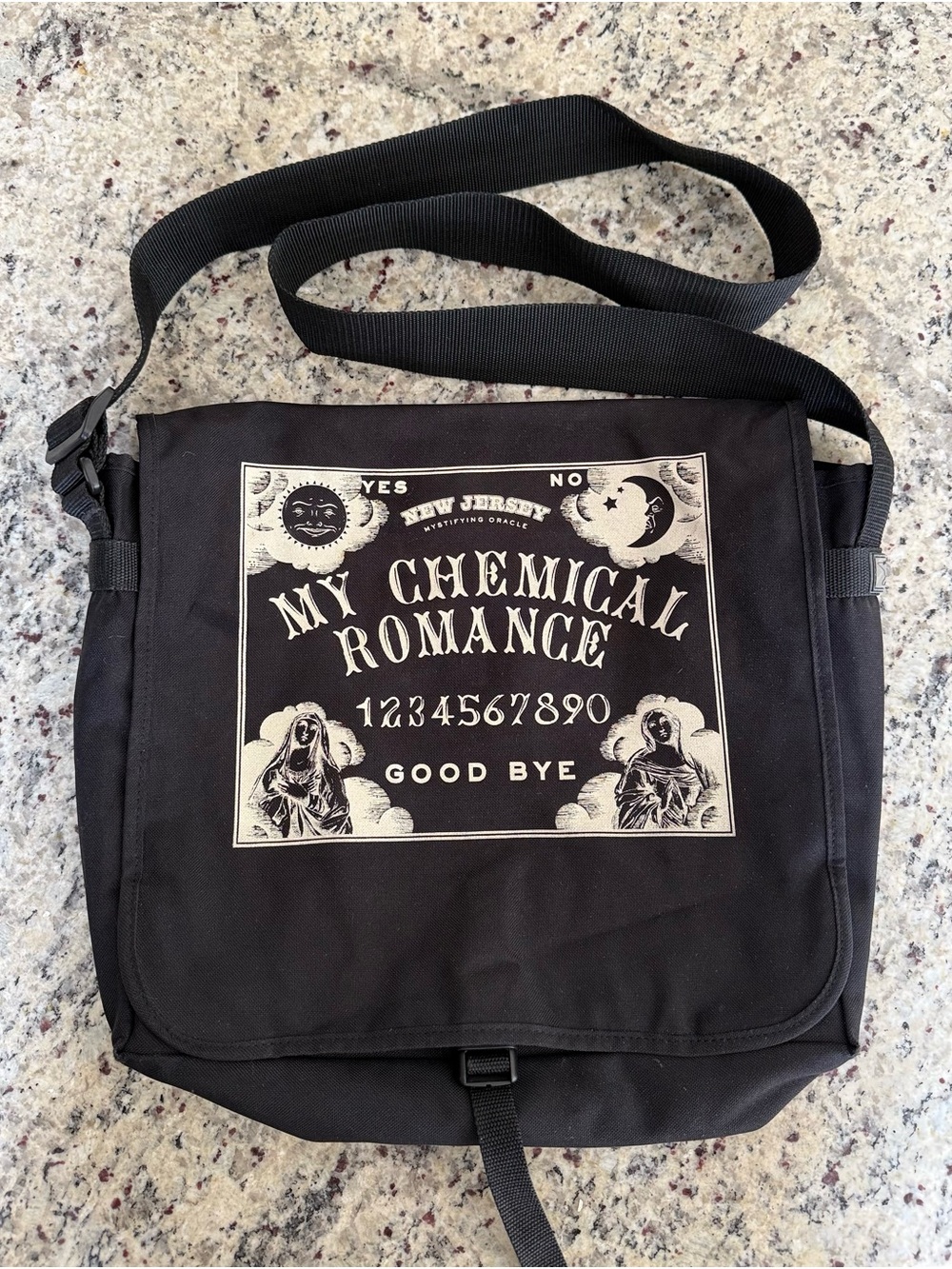 My Chemical Romance Black Ouija Board Design Messenger Bag
